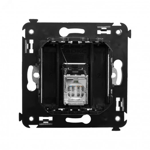 Компьютерная розетка RJ-45 в стену, кат.6 экранированная одинарная,''Avanti'', ''Черный матовый''