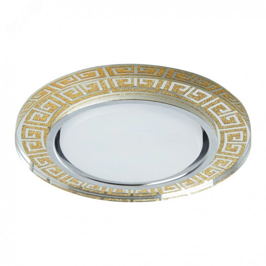 Светильник ДВО-15w GX53 без лампы со светодиодной подсветкой 4000К прозрачный золото