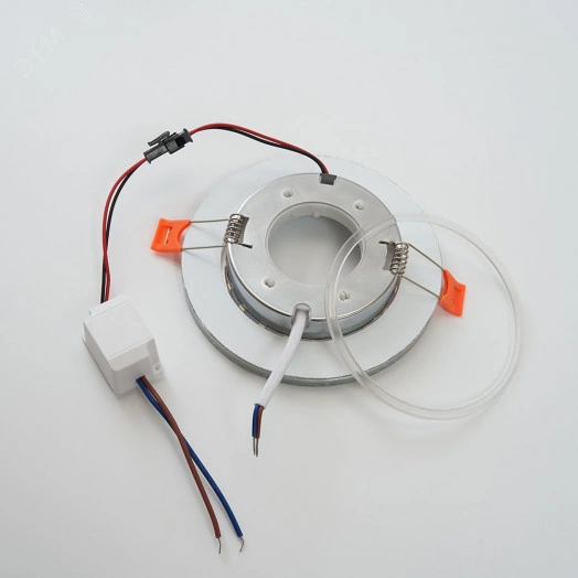 Светильник ДВО-15w GX53 без лампы со светодиодной подсветкой 4000К прозрачный золото