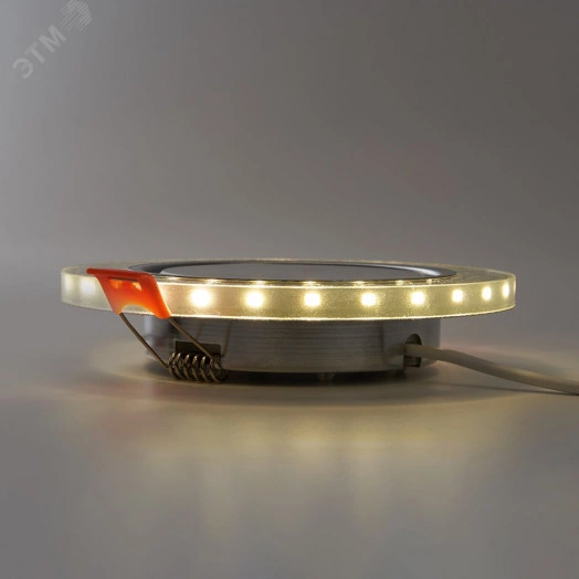 Светильник ДВО-15w GX53 без лампы со светодиодной подсветкой 4000К прозрачный золото