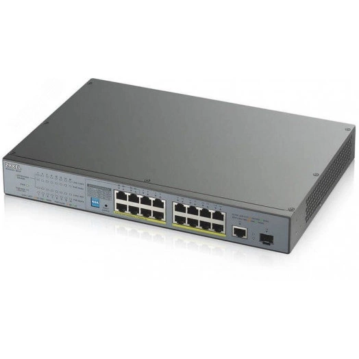 Коммутатор неуправляемый 17 портов 10/100/1000 Мб/с, 1xSFP, 16хPoE+, 170 Вт