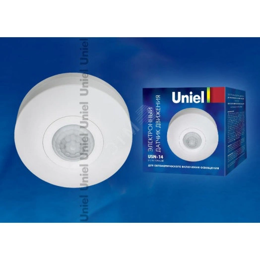 USN-14-360R-1200W-3LUX-6M-0,6-1,5m/s-WH Датчик движения. Картонная упаковка