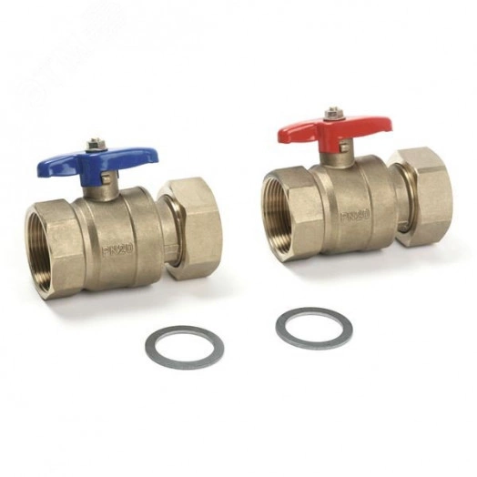 Комплект двух шаровых кранов 1 1/2 для пром.      коллектора