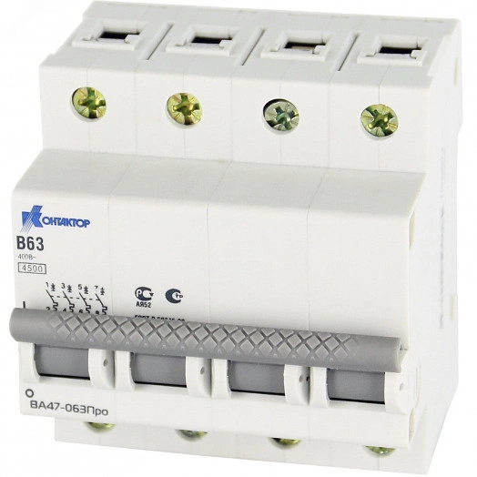 Выключатель автоматический четырехполюсный 4А С ВА47-063Про 4.5kA