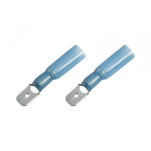 Клемма плоская изолир термоусаживаемая РПи-п-т 2.5-(6.3) РпИп-т 2-7-0,8 штекер 6.35 мм 1.5-2.5