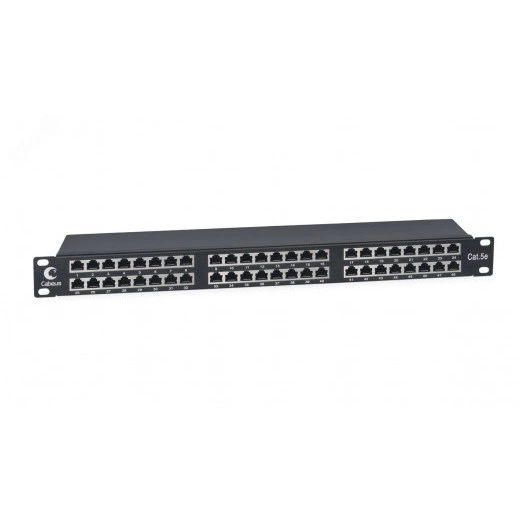 Патч-панель PLHD-48-Cat.5e-SH-Dual IDC-1U высокой плотности 19' Высота (1U), 48 портов RJ-45, категория 5e, полностью экранированная, Dual IDC