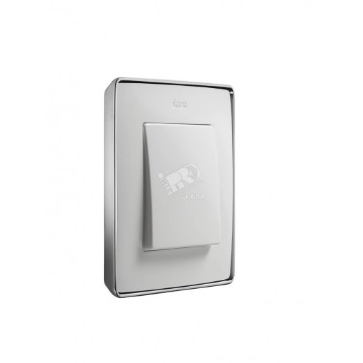 Рамка 1 пост хром/белая