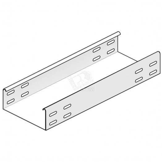 Кабельный лоток неперфорированный, высота - 60 мм, ширина - 100 мм, длина - 3000 мм, толщина - 0,8 мм, кратность - 3м, I4 - Нержавеющая сталь (304)