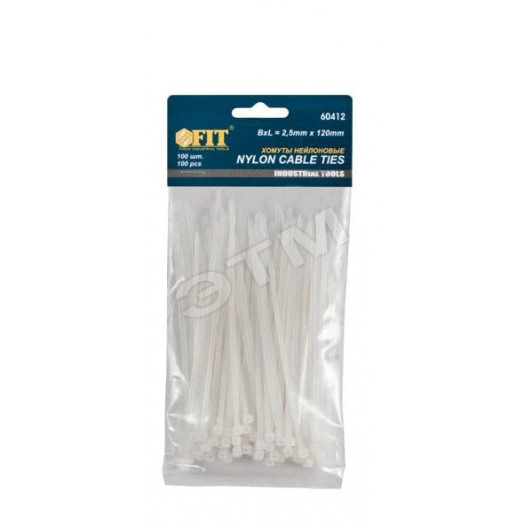 Ремешок-хомут, белый (SORMAT) JS, 100 х 2,5 мм, 500 шт.