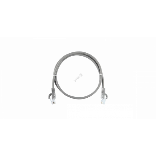 Шнур U/UTP 4 пары, Кат.5e, 2хRJ45/8P8C, T568B, 7х0,175мм, LSZH, серый, 1,5м