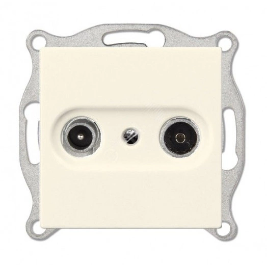 ECO Розетка TV-FM оконечная с накладкой, сл. кость