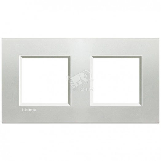 LivingLight Рамка прямоугольная 2 поста Серебро