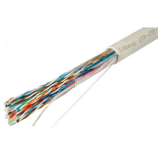 Кабель витая пара UTP-25P-Cat.5-IN UTP (U/UTP), категория 5, 25 пар (24 AWG), одножильный (solid), PVC нг(А)-LS