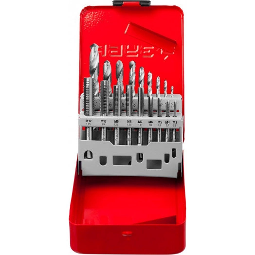 Метчики 9ХС, сверла Р6М5, набор резьбонарезной 18 предметов