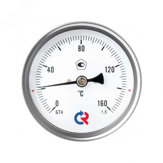 Термометр биметаллический осевой с гильзой БТ-51.211 0-200С G1/2' 46 кл.т. 1.5