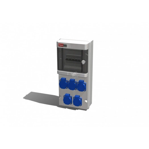 Устройство распределительное AlpenBox настенное пластик IP54 32A корпус 176х400х110 серый