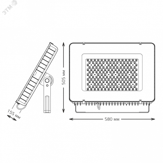 Прожектор светодиодный ДО 400 Вт 48000 Лм 6500К 175-265 В IP65 графитовый LED Qplus Gauss