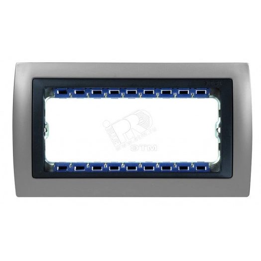 Рамка с суппортом на 5 узких модулей, S82C, алюминий - графит
