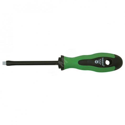 Отвёртка усиленная шлицевая 6x100 мм, стержень с ПВХ покрытием