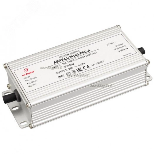 Блок питания ARPV-LG24100-PFC-A (24V, 4.17A, 100W) (ARL, IP67 Металл, 5 лет)
