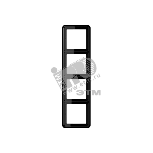 Рамка 4 поста универсальная черная