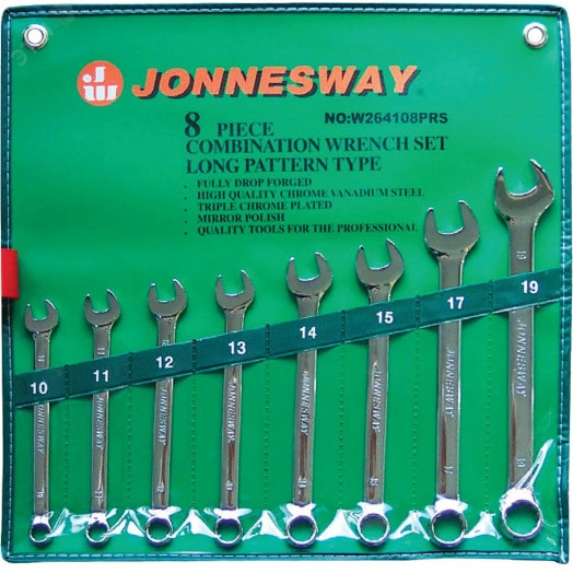 Набор ключей гаечных комбинированных удлиненных в сумке, 10-19 мм, 8 предметов