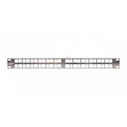 Панель 19'', 1U, наборная, под 24 угловых модуля AN, UTP/STP, металлик