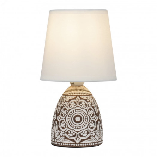 Настольная лампа Rivoli Debora D7045-501 1 * Е14 40 Вт керамика коричневая с абажуром