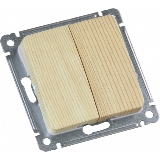 MASTER Выключатель двухклавишный скрытой установки, в рамку, сосна