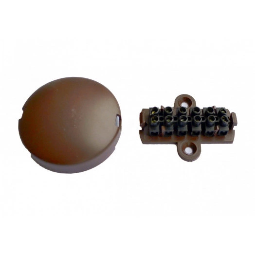 Коробка коммутационная УК-2П на 6 контактов клеммная колодка коричневый корпус