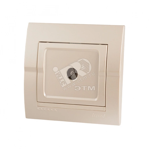 DERIY Розетка ТВ проходная жемчужно-белая металлик