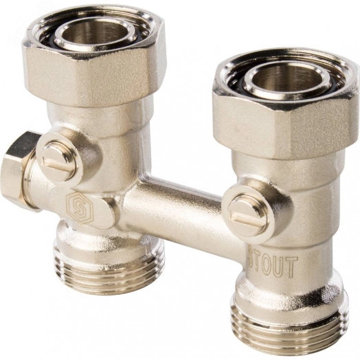 Узел нижнего подключения радиатора для однотрубной системы, прямой 3/4