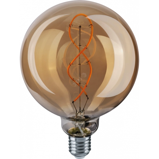 Лампа светодиодная LED 4вт E27 теплый G125 ретро FILAMENT