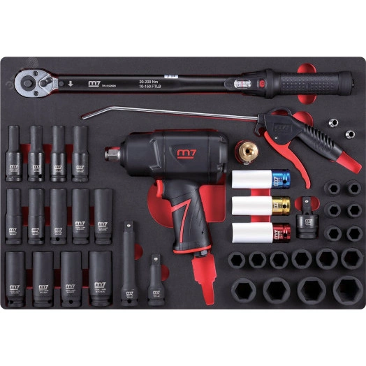 Набор пневмоинструмента 1/2' с принадлежностями,   ложемент, 41 предмет