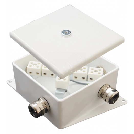 Коробка монтажная огнестойкая КМ-О (2к*60)-IP66-120х120 два ввода AC