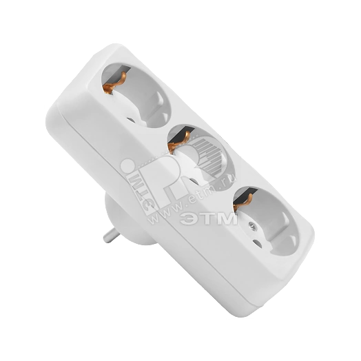 Тройник на 3 гнезда в ряд с заземлением 94 672 NAD-L-3E-WH (94672)