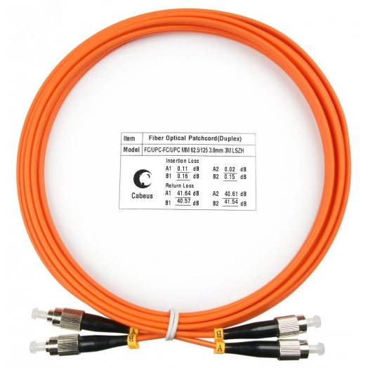 Шнур оптический duplex 3м FC-FC 62,5/125 mm  LSZH FOP-62-FC-FC-3m