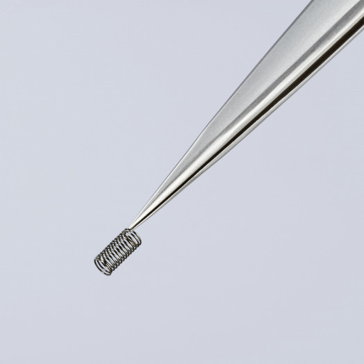 Пинцет захватный прецизионный заострённые гладкие губки L-115 мм хромоникелевая нержавеющая сталь антимагнитный KN-922207