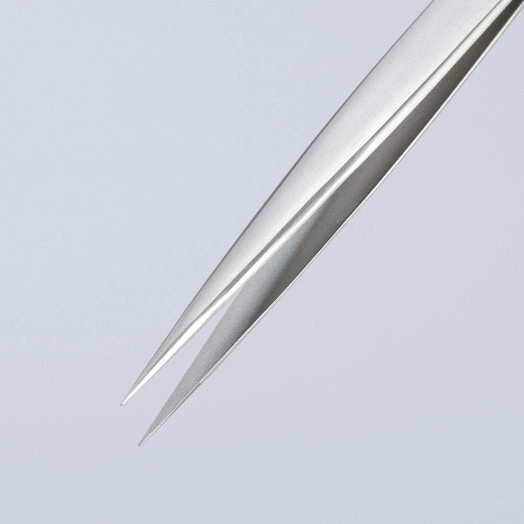 Пинцет захватный прецизионный заострённые гладкие губки L-115 мм хромоникелевая нержавеющая сталь антимагнитный KN-922207