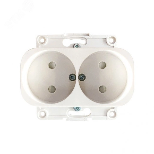 Стокгольм Механизм Розетки 2-местной б/з 10А белый с защ. штор. EKF