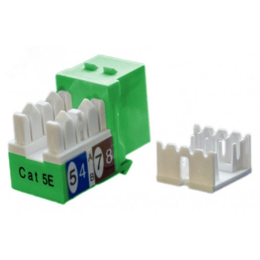 Вставка KJ9-8P8C-C5e-90-GN Keystone Jack RJ-45(8P8C) категория 5e зеленая