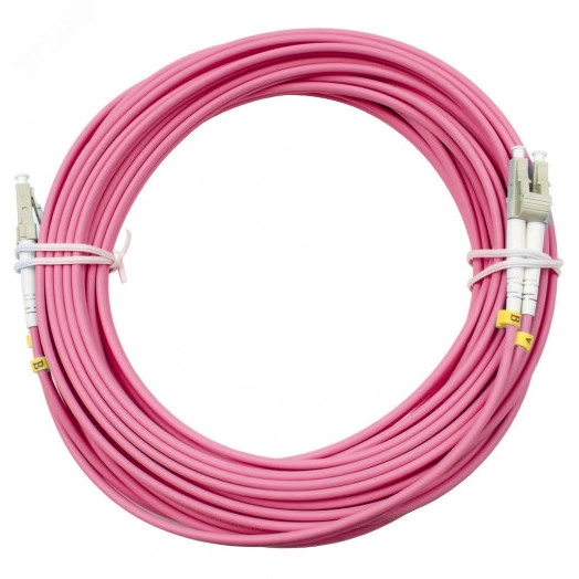Шнур оптический duplex 15м LC-LC 50/125 mm OM4 LSZH FOP-50-OM4-LC-LC-15m