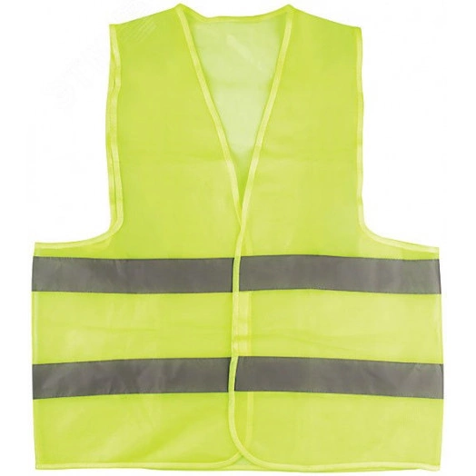 Жилет сигнальный желтый, 2 горизонтальные полосы, 60 гр, размер XL
