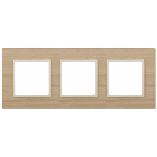 Рамка на 3 поста, дерево, Эра Elegance, клён+сл.кость, 14-5303-11