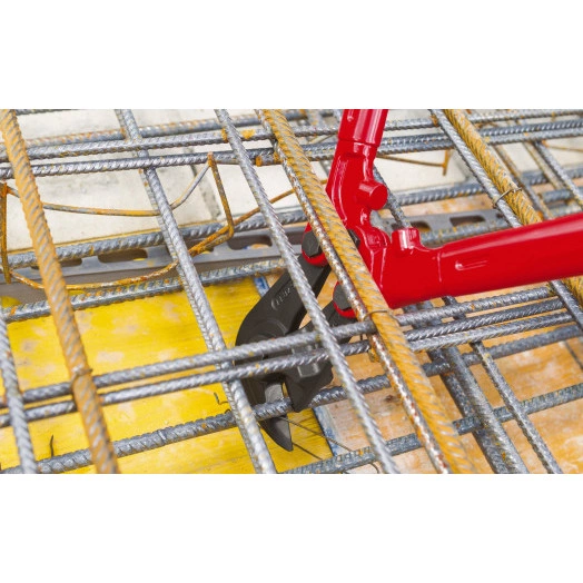 Ножницы для резки арматурной сетки L-950 мм твёрдость кромок 62 HRC серые 2-компонентные рукоятки сменная ножевая головка кованый коннектор KN-7182950