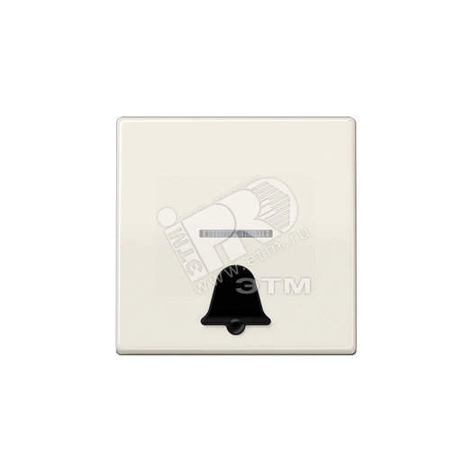 Клавиша для выключателя с символом  звонок   слоновая кость