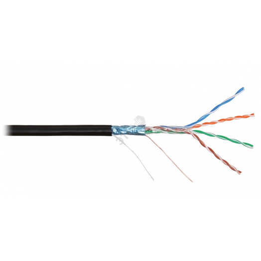 Витая пара F/UTP 4 пары кат.5e одножильный медный 0.50мм внешний PE до -60С черный