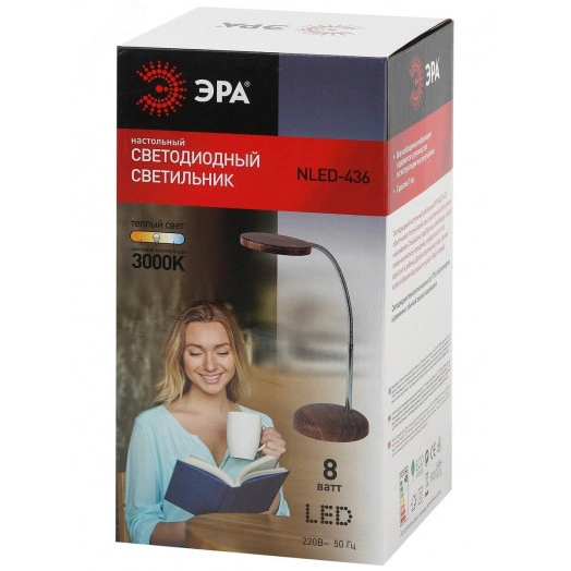 Светильники настольные ЭРА NLED-436-8W-WOOD ''дерево'' наст.светильник
