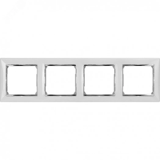 VALENA Рамка 4 поста горизонтальная елая/серебро