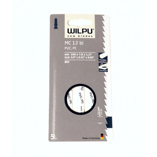 Пилка для лобзика MC 12 bi х5шт/уп для цветных металлов, алюминия до 30мм